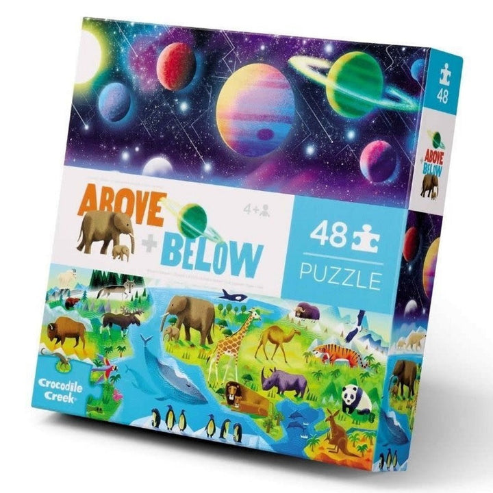 Crocodile Creek 48-Piece Above & Below Floor Puzzle (Earth & Space)-Toys & Learning-Crocodile Creek-028109 ES-babyandme.ca