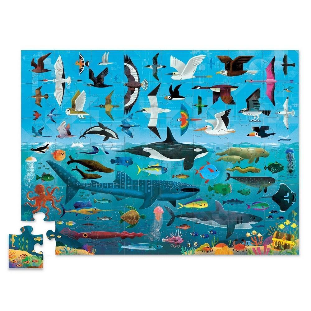 Crocodile Creek 48-Piece Above & Below Floor Puzzle (Sea & Sky)-Toys & Learning-Crocodile Creek-028109 SS-babyandme.ca