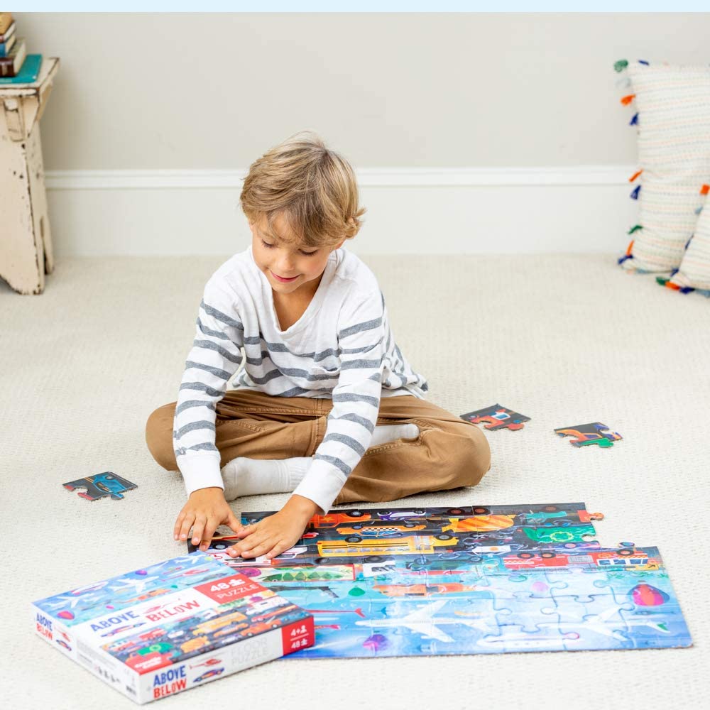 Crocodile Creek 48-Piece Above & Below Floor Puzzle (Things That Go)-Toys & Learning-Crocodile Creek-028109 TG-babyandme.ca