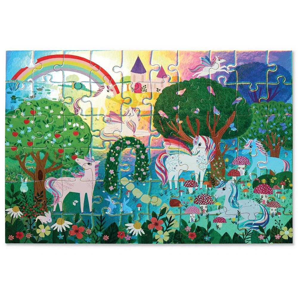 Crocodile Creek 60-Piece Foil Puzzle (Sparkling Unicorn)-Toys & Learning-Crocodile Creek-028263 SU-babyandme.ca