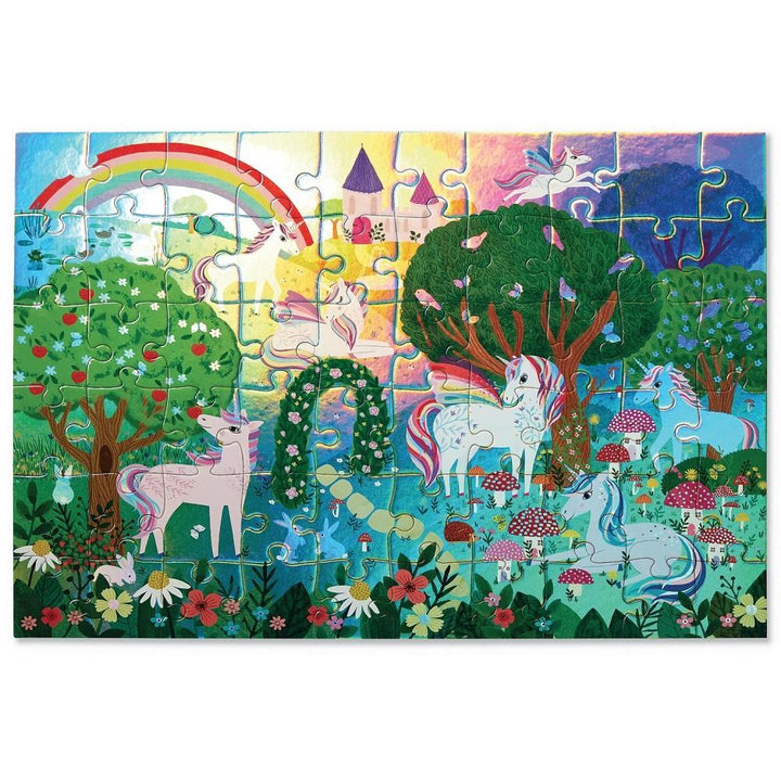 Crocodile Creek 60-Piece Foil Puzzle (Sparkling Unicorn)-Toys & Learning-Crocodile Creek-028263 SU-babyandme.ca