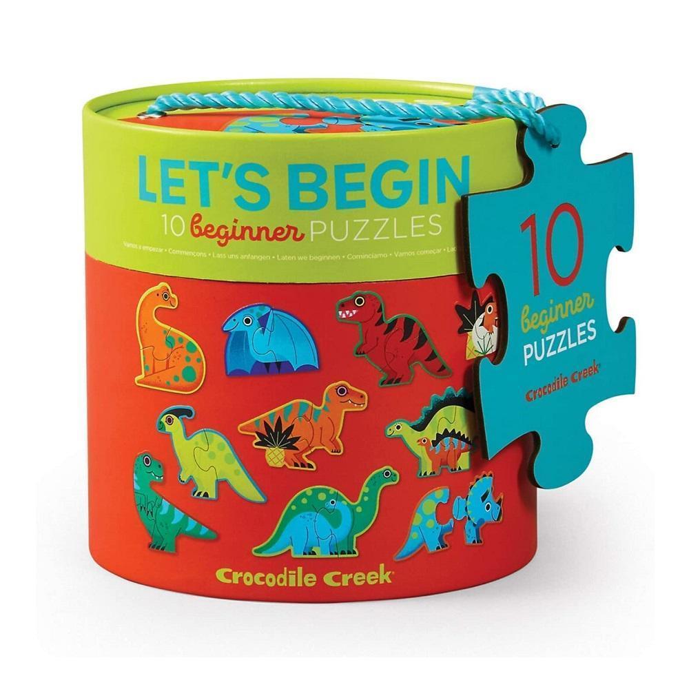 Crocodile Creek Let's Begin 2-Piece Puzzles (Dinosaurs)-Toys & Learning-Crocodile Creek-027796 DN-babyandme.ca