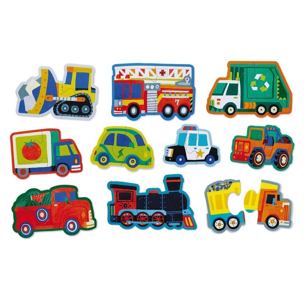 Crocodile Creek Let's Begin 2-Piece Puzzles (Vehicles)-Toys & Learning-Crocodile Creek-027796 VH-babyandme.ca