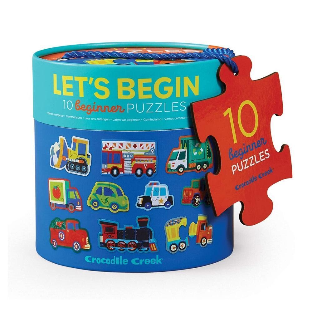 Crocodile Creek Let's Begin 2-Piece Puzzles (Vehicles)-Toys & Learning-Crocodile Creek-027796 VH-babyandme.ca