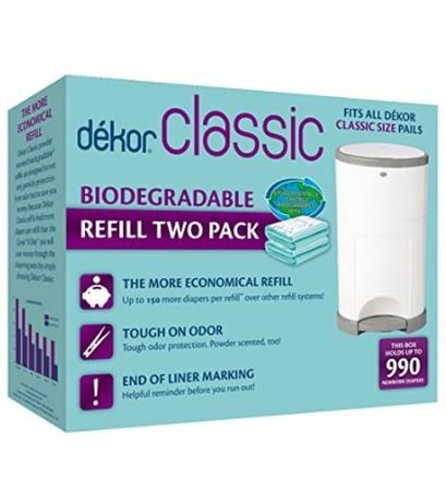 Dekor Classic Diaper Pail Biodegradable Refills (2-Pack)-Bath-Dekor-031784-babyandme.ca