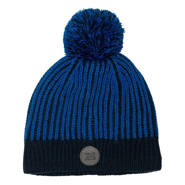 Deux par Deux E10ZP01 Knit Hat (Royal Blue/Navy Blue)-Apparel-Deux par Deux--babyandme.ca