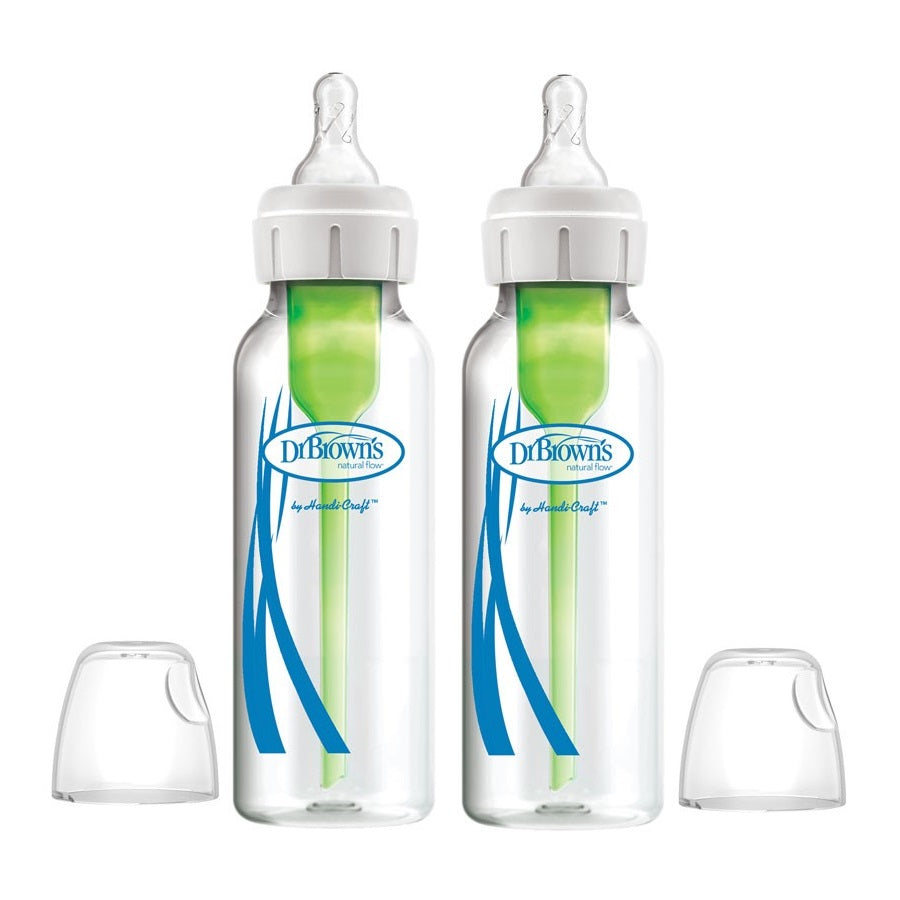 Dr. Brown's Narrow Glass Natural Flow Anti-Colic Options+ Bottle 8oz (2-Pack)-Feeding-Dr. Browns-031531-babyandme.ca