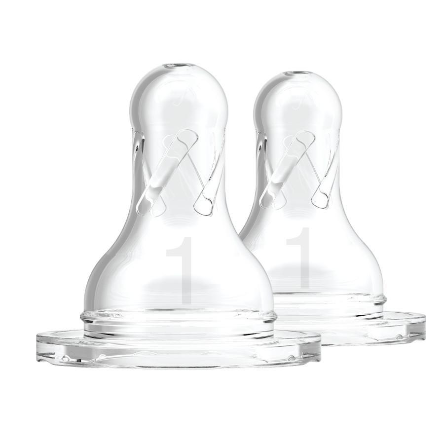 Dr. Brown's Narrow Natural Flow Baby Bottle Nipples Level 1 (2-Pack)-Feeding-Dr. Browns-027378 L1-babyandme.ca