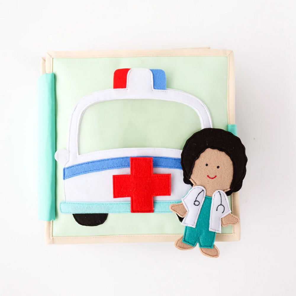 Educating Amy Quiet Book (Little Medic)-Toys & Learning-Educating Amy-031224 LMd-babyandme.ca