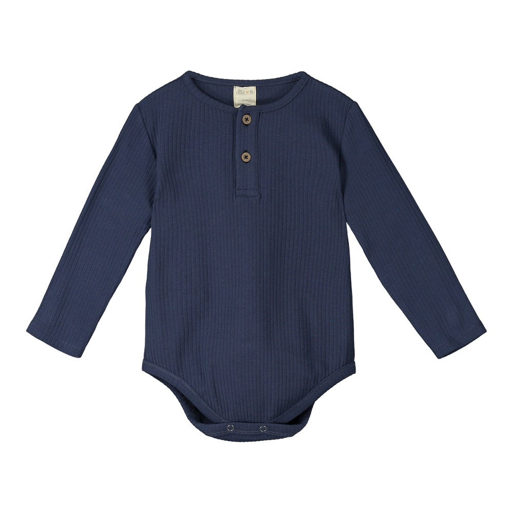 Ettie + H Kytto Jersey Onesie (Navy)-Apparel-ettie + h--babyandme.ca