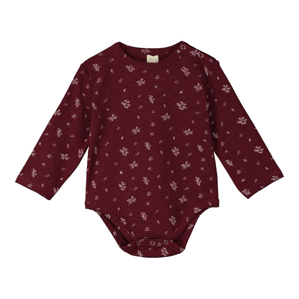 Ettie + H Morgan Jersey Onesie (Burgundy Holly)-Apparel-ettie + h--babyandme.ca