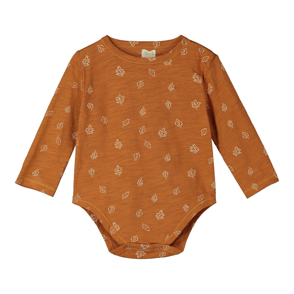 Ettie + H Morgan Jersey Onesie (Pumpkin Leaves)-Apparel-ettie + h--babyandme.ca