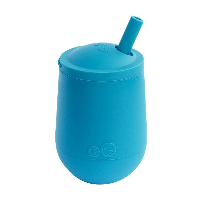 EzPz Mini Cup + Straw Training System (Blue)-Feeding-Ezpz-028318 BL-babyandme.ca