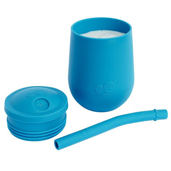 EzPz Mini Cup + Straw Training System (Blue)-Feeding-Ezpz-028318 BL-babyandme.ca