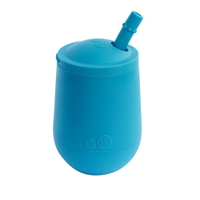 EzPz Mini Cup + Straw Training System (Blue)-Feeding-Ezpz-028318 BL-babyandme.ca