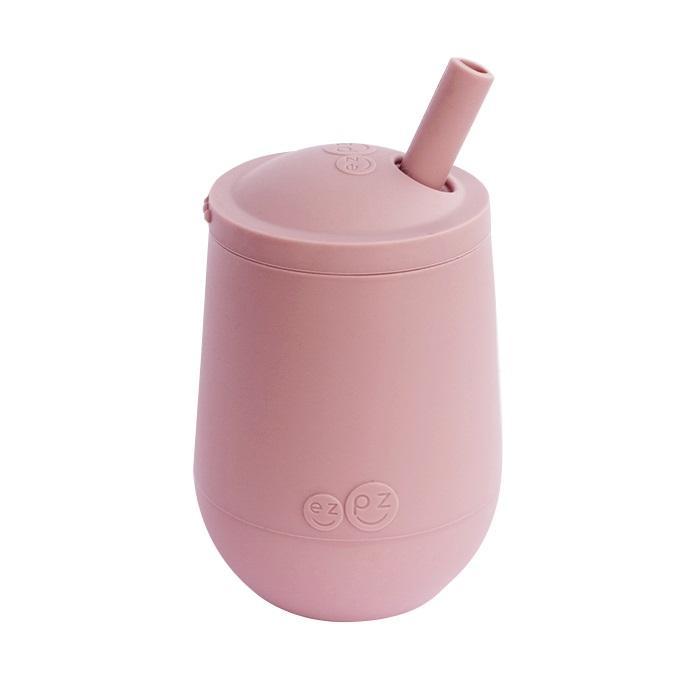 EzPz Mini Cup + Straw Training System (Blush)-Feeding-Ezpz-028318 BS-babyandme.ca