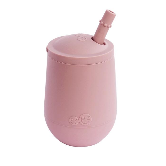 EzPz Mini Cup + Straw Training System (Blush)-Feeding-Ezpz-028318 BS-babyandme.ca