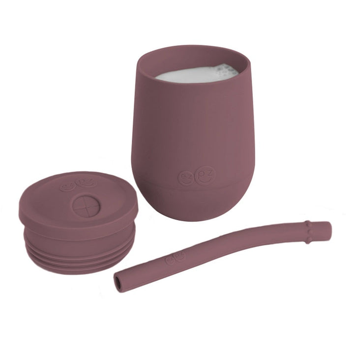 EzPz Mini Cup + Straw Training System (Mauve)-Feeding-Ezpz-028318 MV-babyandme.ca