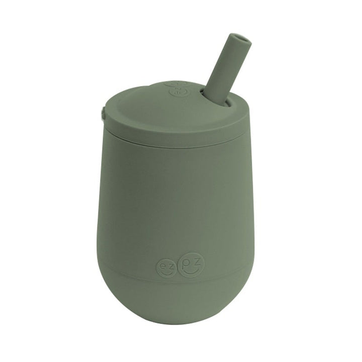 EzPz Mini Cup + Straw Training System (Olive)-Feeding-Ezpz-028318 OL-babyandme.ca