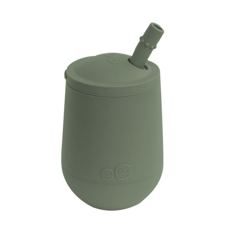 EzPz Mini Cup + Straw Training System (Olive)-Feeding-Ezpz-028318 OL-babyandme.ca