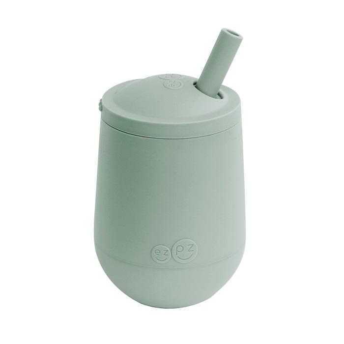 EzPz Mini Cup + Straw Training System (Sage)-Feeding-Ezpz-028318 SG-babyandme.ca