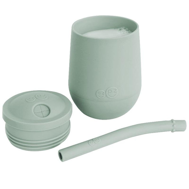 EzPz Mini Cup + Straw Training System (Sage)-Feeding-Ezpz-028318 SG-babyandme.ca