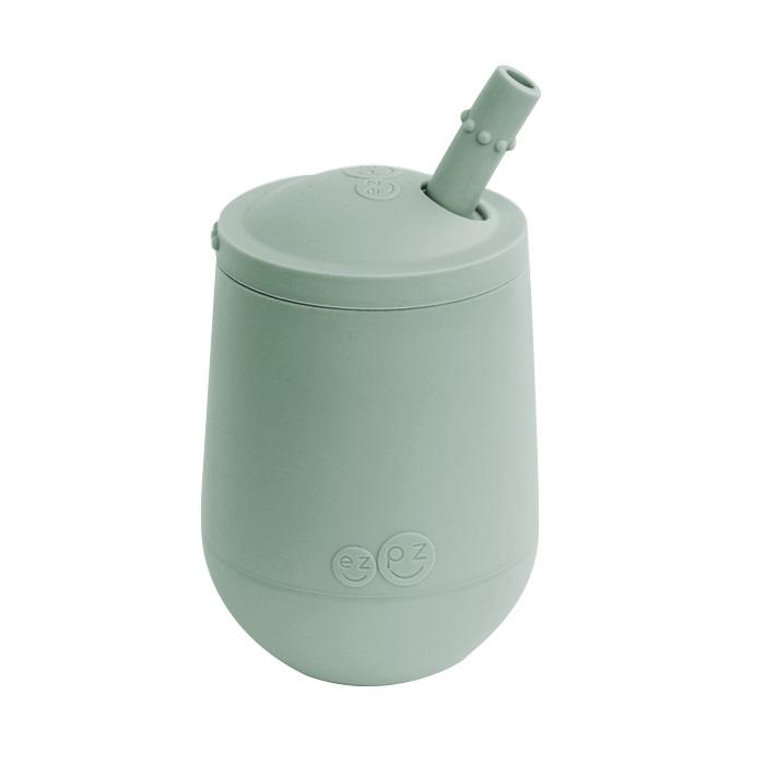 EzPz Mini Cup + Straw Training System (Sage)-Feeding-Ezpz-028318 SG-babyandme.ca