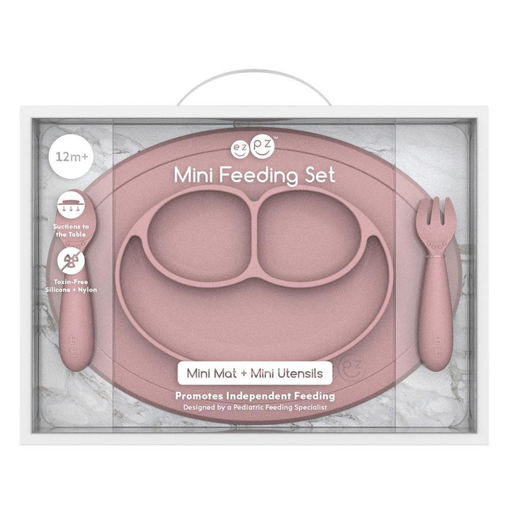 Ezpz Mini Feeding Set (Blush)-Feeding-Ezpz-028319 BS-babyandme.ca
