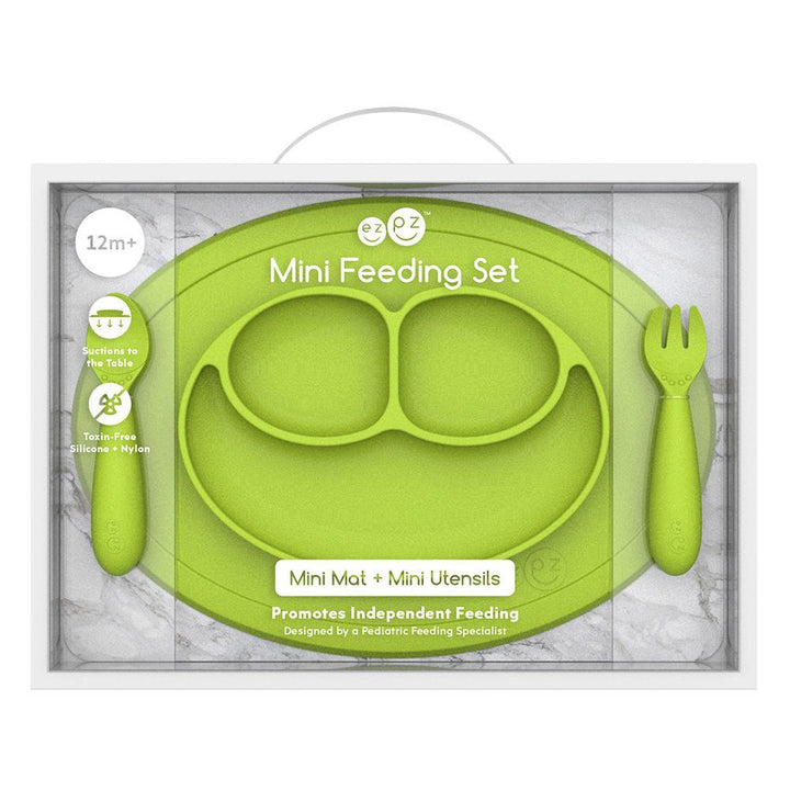 Ezpz Mini Feeding Set (Lime)-Feeding-Ezpz-028319 LM-babyandme.ca
