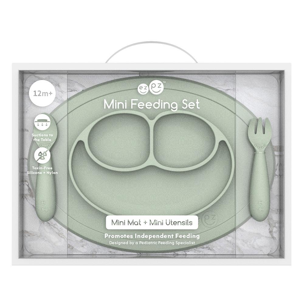 Ezpz Mini Feeding Set (Sage)-Feeding-Ezpz-028319 SA-babyandme.ca