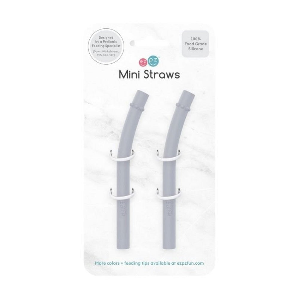 Ezpz Mini Straw Replacement 2-Pack (Pewter)-Feeding-Ezpz-030720 PW-babyandme.ca