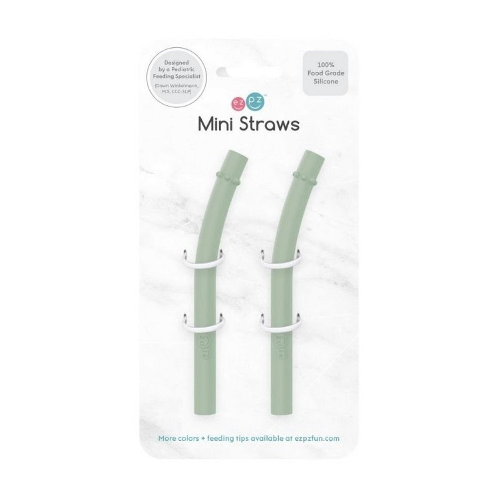 Ezpz Mini Straw Replacement 2-Pack (Sage)-Feeding-Ezpz-030720 SG-babyandme.ca