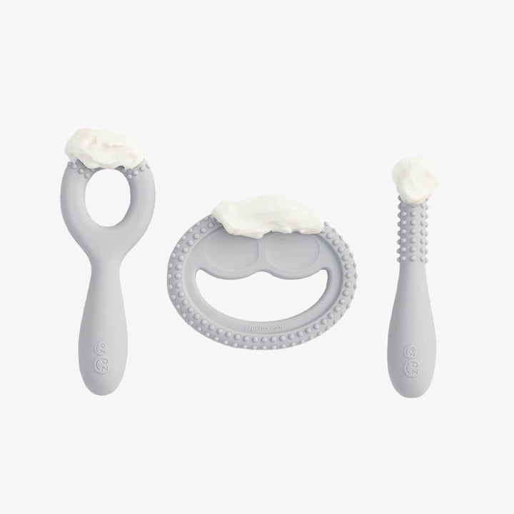 Ezpz Oral Development Tools 3-pack (Pewter)-Feeding-Ezpz-031916 PW-babyandme.ca