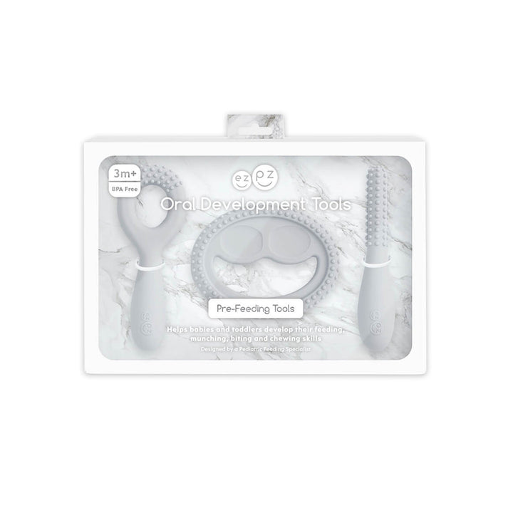 Ezpz Oral Development Tools 3-pack (Pewter)-Feeding-Ezpz-031916 PW-babyandme.ca
