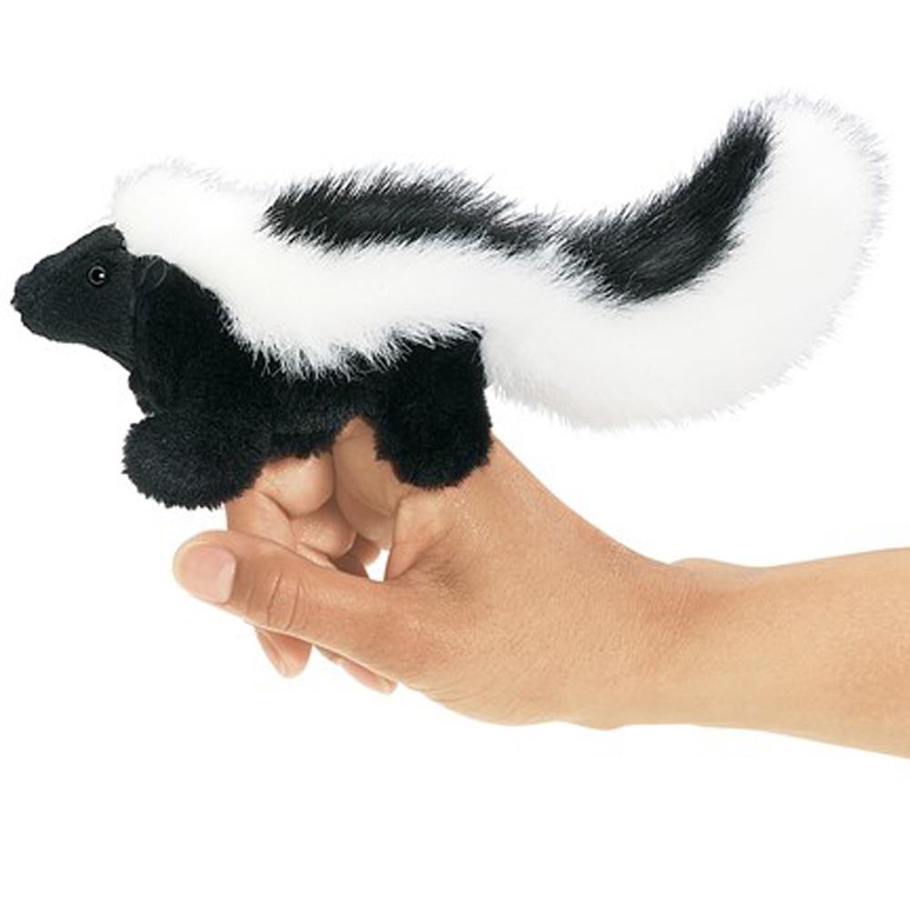 Folkmanis Mini Skunk Finger Puppet-Toys & Learning-Folkmanis-008014 S-babyandme.ca