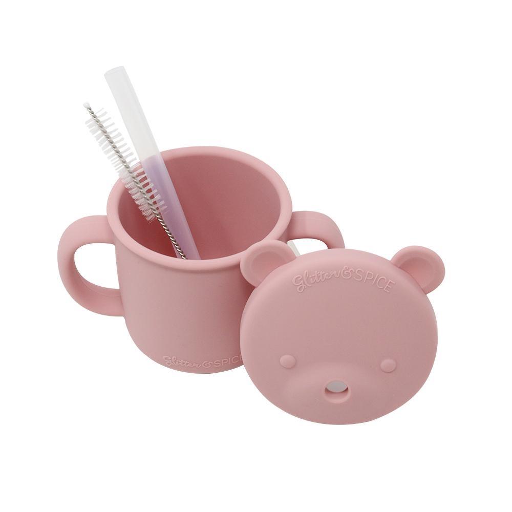 Glitter & Spice Silicone Bear Cup (Black)-Feeding-Glitter & Spice-028634 BK-babyandme.ca