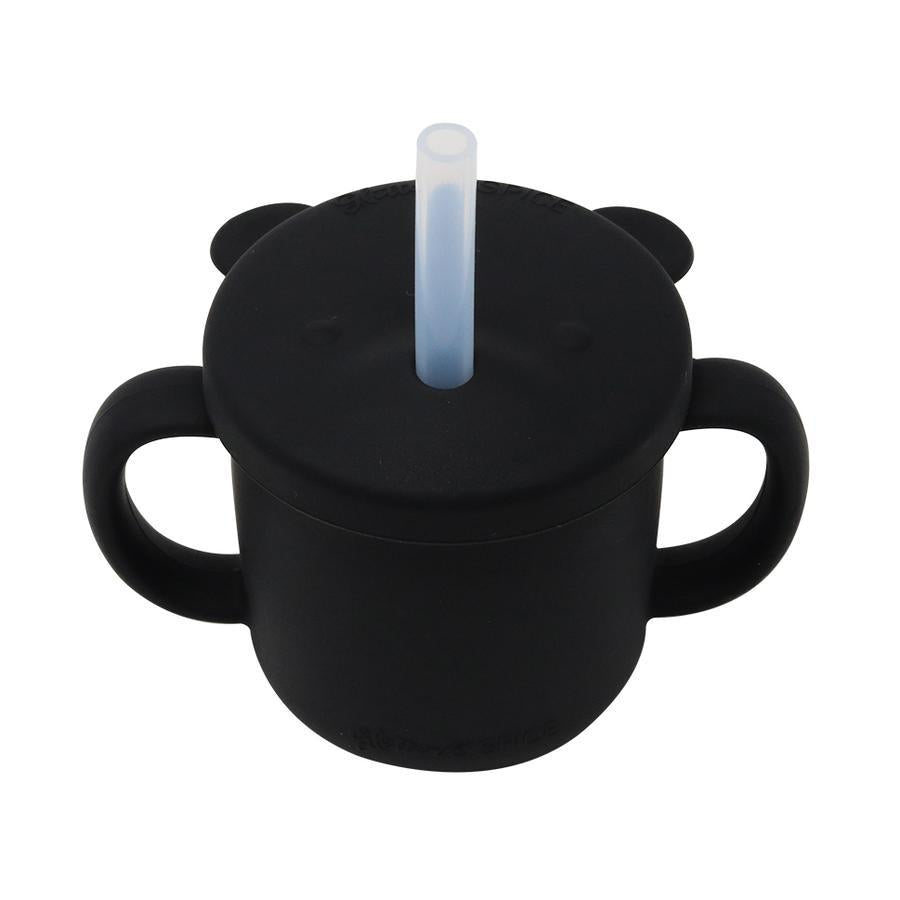 Glitter & Spice Silicone Bear Cup (Black)-Feeding-Glitter & Spice-028634 BK-babyandme.ca