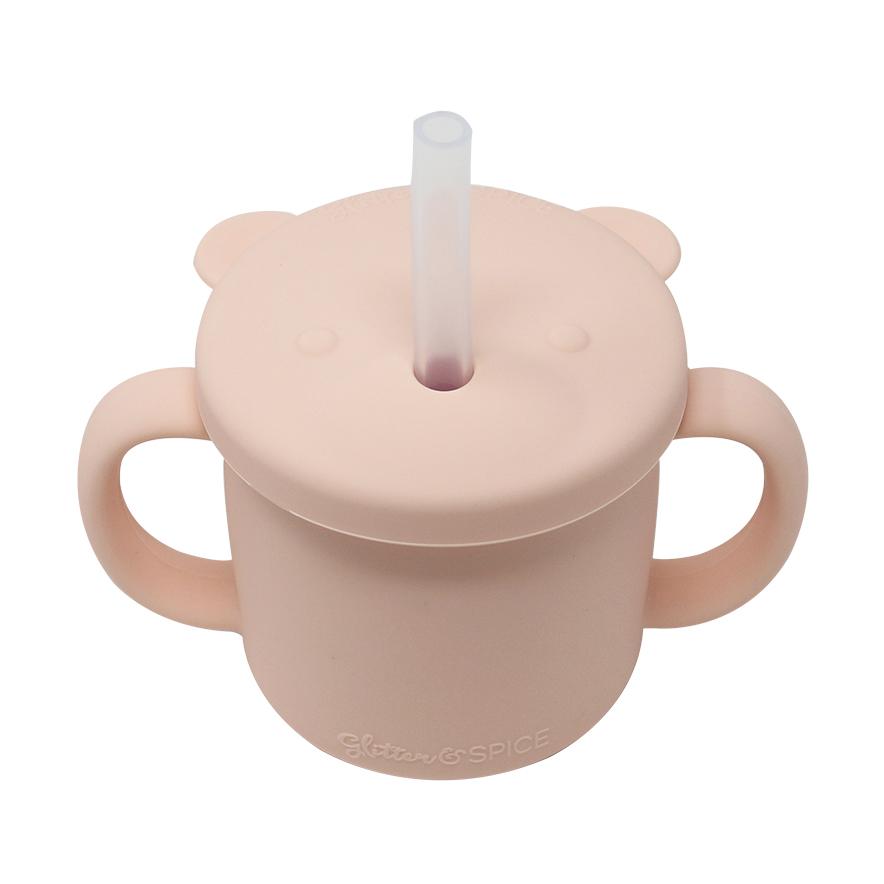 Glitter & Spice Silicone Bear Cup (Blush)-Feeding-Glitter & Spice-028634 BS-babyandme.ca