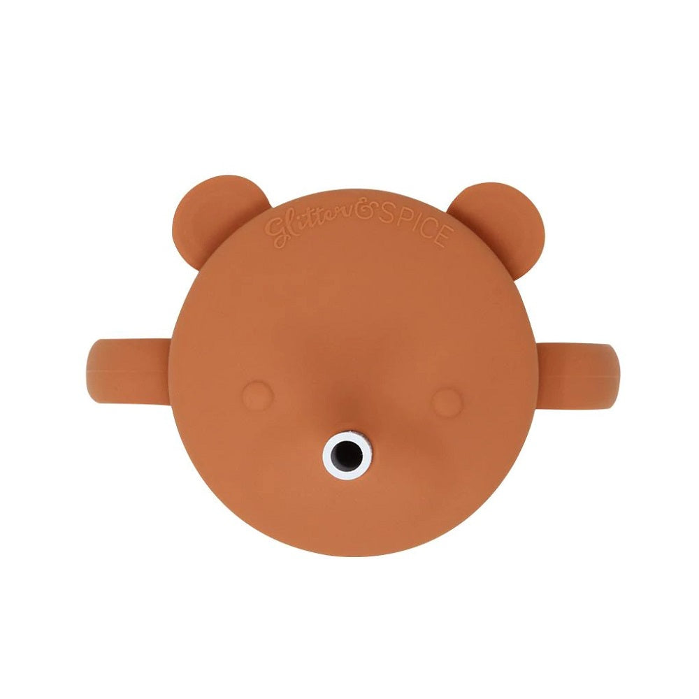 Glitter & Spice Silicone Bear Cup (Moroccan Clay)-Feeding-Glitter & Spice-028634 MC-babyandme.ca