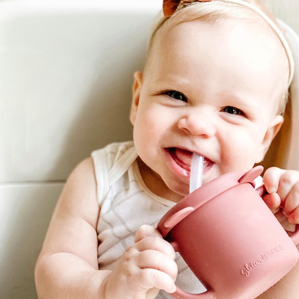 Glitter & Spice Silicone Bear Cup (Moroccan Clay)-Feeding-Glitter & Spice-028634 MC-babyandme.ca