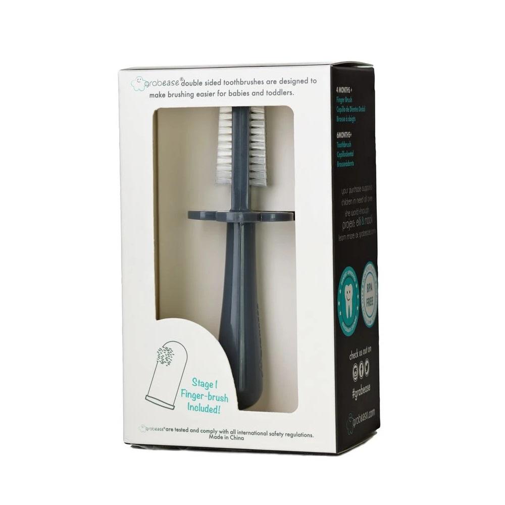 Grabease Double Sided Toothbrush (Grey)-Bath-Grabease-027429 GY-babyandme.ca