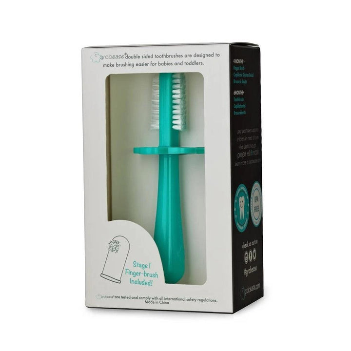 Grabease Double Sided Toothbrush (Teal)-Bath-Grabease-027429 TL-babyandme.ca