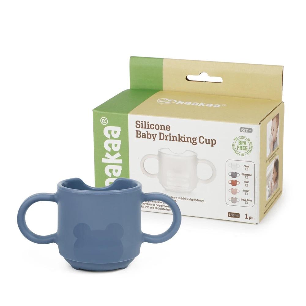 Haakaa Silicone Baby Drinking Cup (Bluestone)-Feeding-Haakaa-030090 BL-babyandme.ca