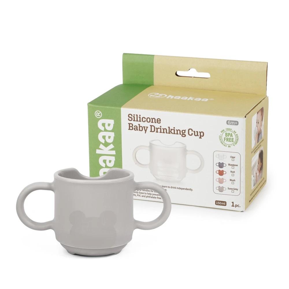 Haakaa Silicone Baby Drinking Cup (Sueva Grey)-Feeding-Haakaa-030090 GY-babyandme.ca