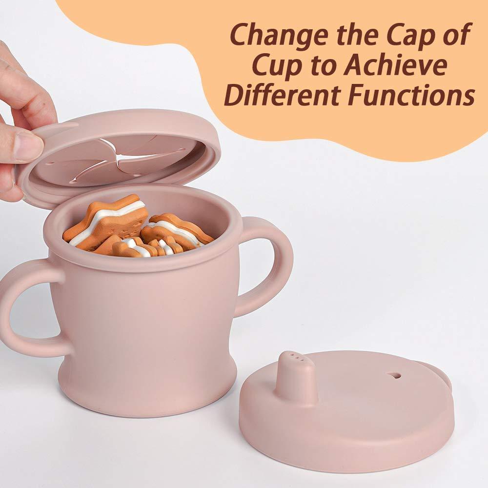 Haakaa Silicone Sip N Snack Cup (Sueva Grey)-Feeding-Haakaa-030089 GY-babyandme.ca