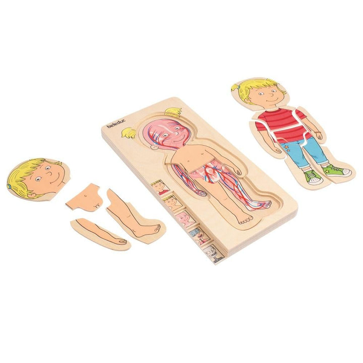 Hape 5-Layer Body Puzzle (Girl)-Toys & Learning-Hape-010926 GL-babyandme.ca