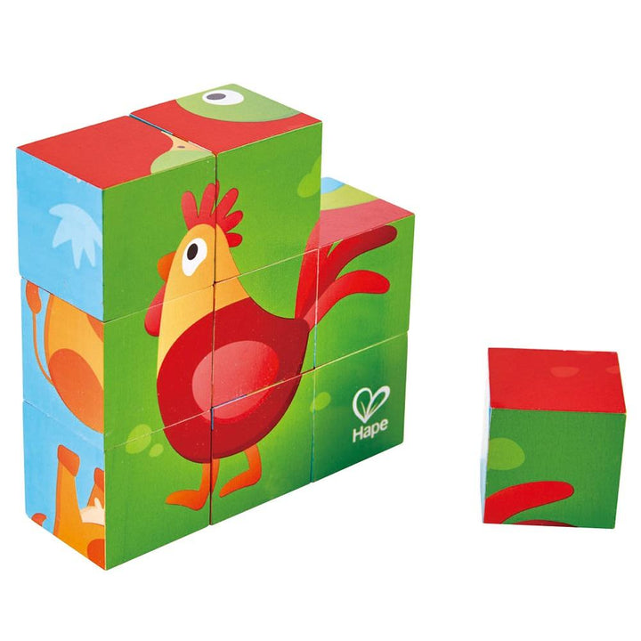 Hape Block Puzzle (Farm Animal)-Toys & Learning-Hape-024150 FA-babyandme.ca