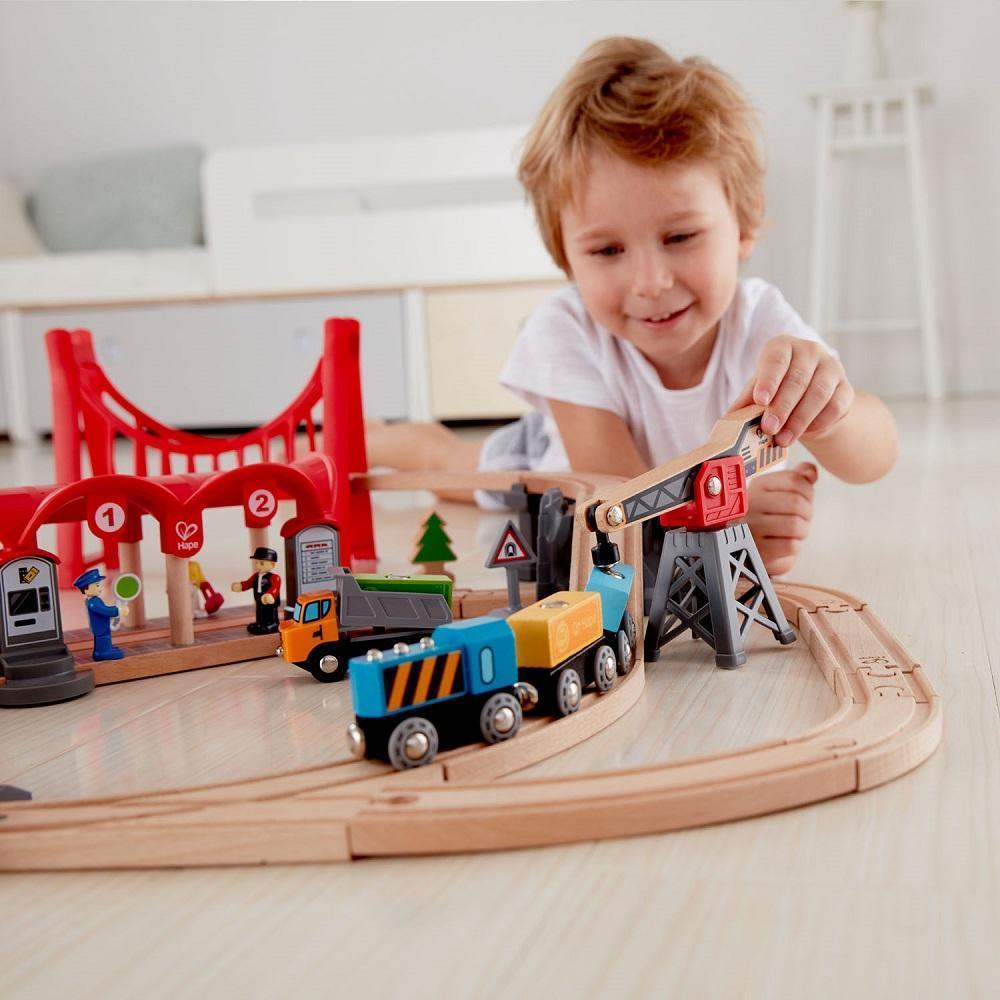 Hape Busy City Rail Set - IN STORE PICKUP ONLY-Toys & Learning-Hape-025173-babyandme.ca
