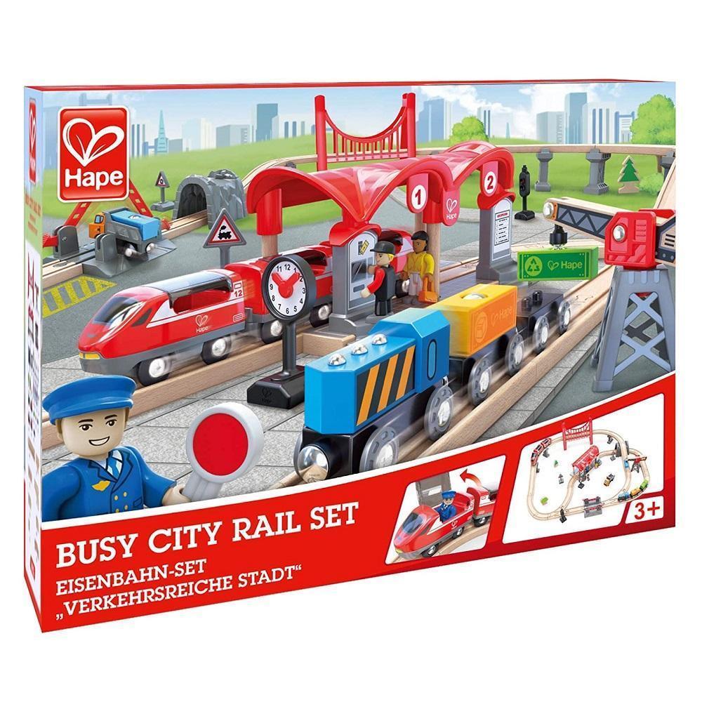 Hape Busy City Rail Set - IN STORE PICKUP ONLY-Toys & Learning-Hape-025173-babyandme.ca