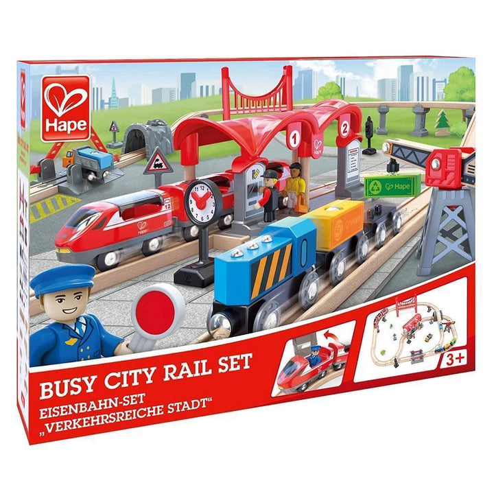 Hape Busy City Rail Set - IN STORE PICKUP ONLY-Toys & Learning-Hape-025173-babyandme.ca